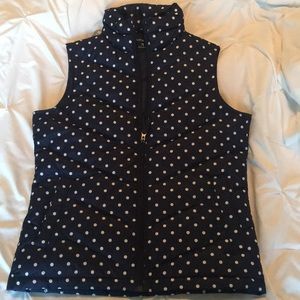 Land's End polka dot puffer vest